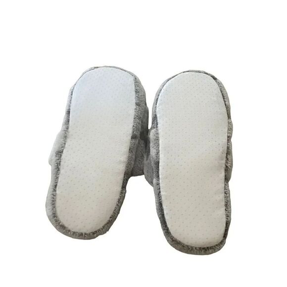 Star Grey White Slippers Fuzzy Cozy Soft Slip On Shoes New Without Box SZ M/L - Picture 3 of 7